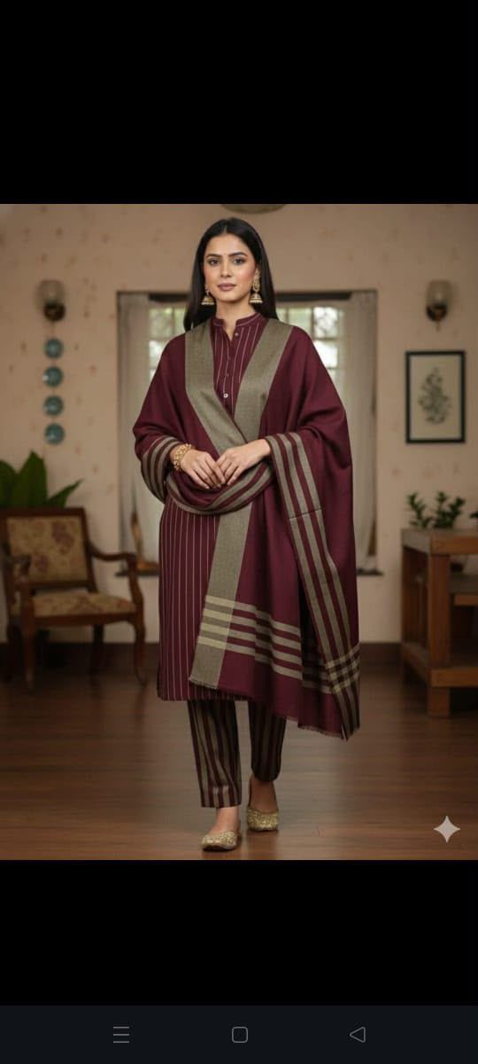 Khaddi Sussi 3Pc (MAROON)
